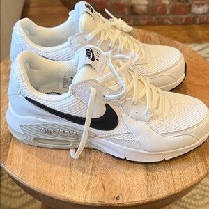 Nike Air Max White Sneakers with Black Swoosh